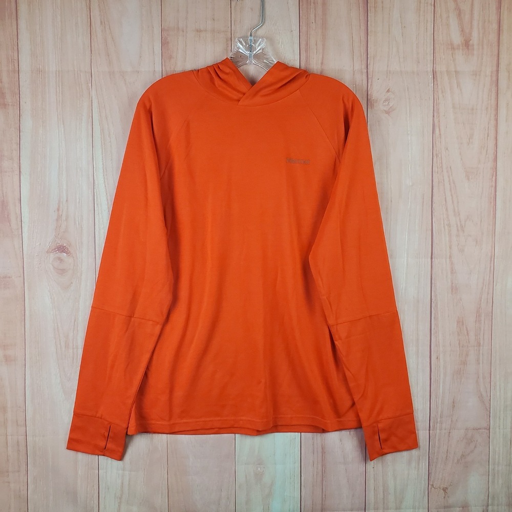 Marmot Mens Crossover Hoodie Sz Medium Orange Polyester Long Sleeve Pullover